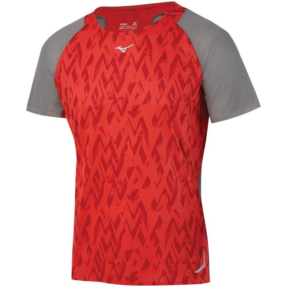 Panske Tričko Mizuno Aero Bezecke Červené Vypredaj WQAN39085